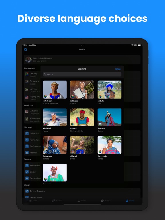 Angula - African languages iPad screenshot 6 - Education app