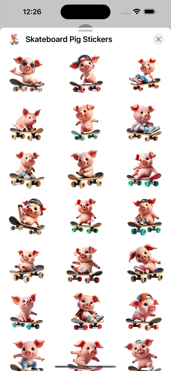 Screenshot #1 pour Skateboard Pig Stickers