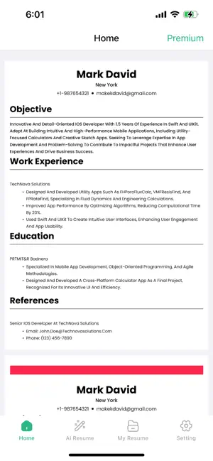 Resume Maker: AI CV Creator screenshot 1