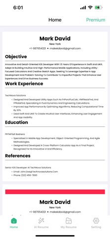 Resume Maker: AI CV Creator Screenshot 1 of 6