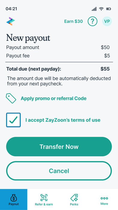 ZayZoon - Wages On-Demand Screenshot