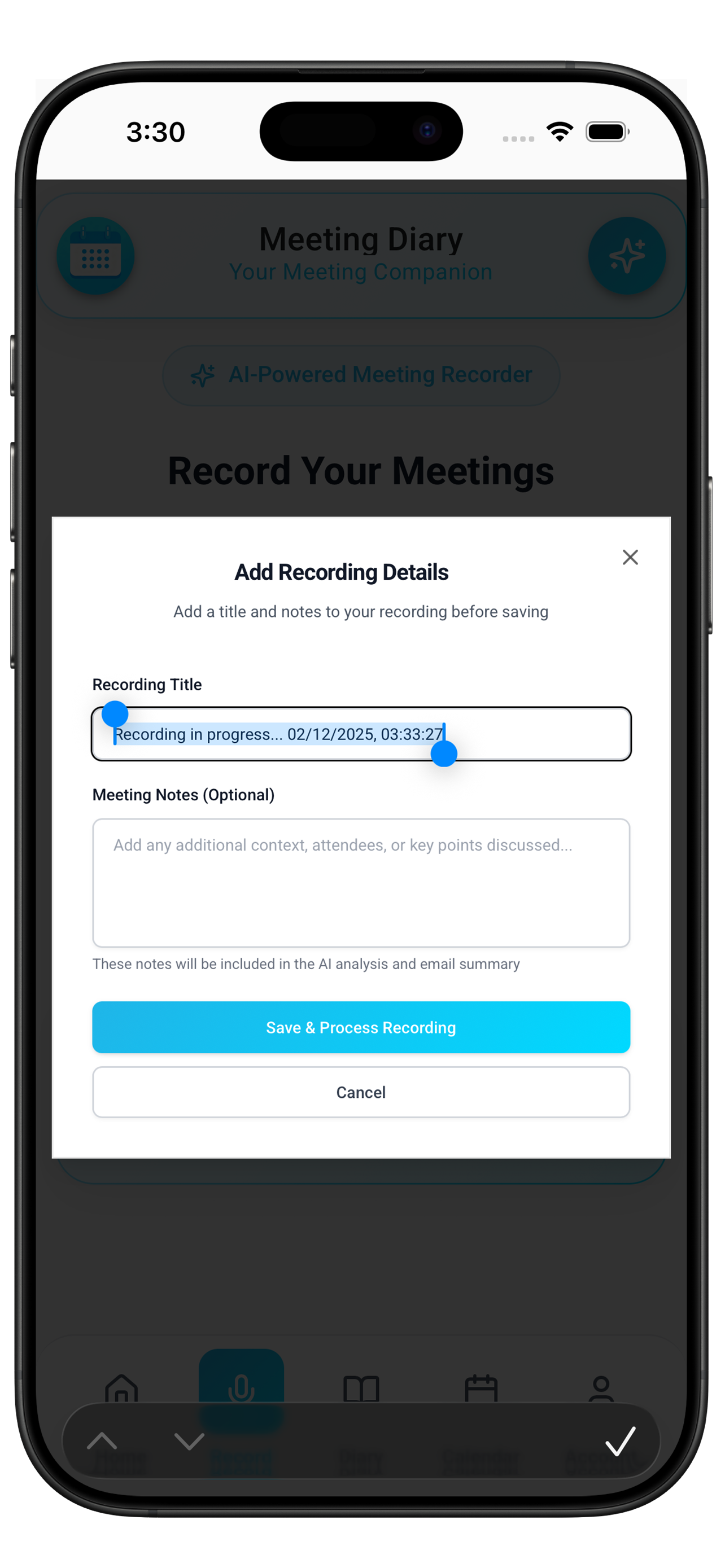 Meeting Diary screenshot 5