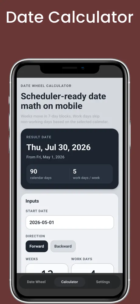 Date Wheel Calculator screenshot 3