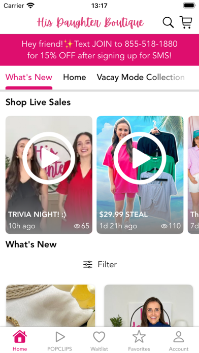 His Daughter Boutique Screenshot