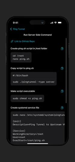 Screenshot von Ping Tunnel : VPN Over ICMP auf dem iPhone 4