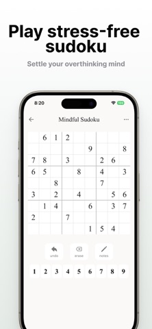 Mindful Sudoku, sudoku journal iPhone screenshot