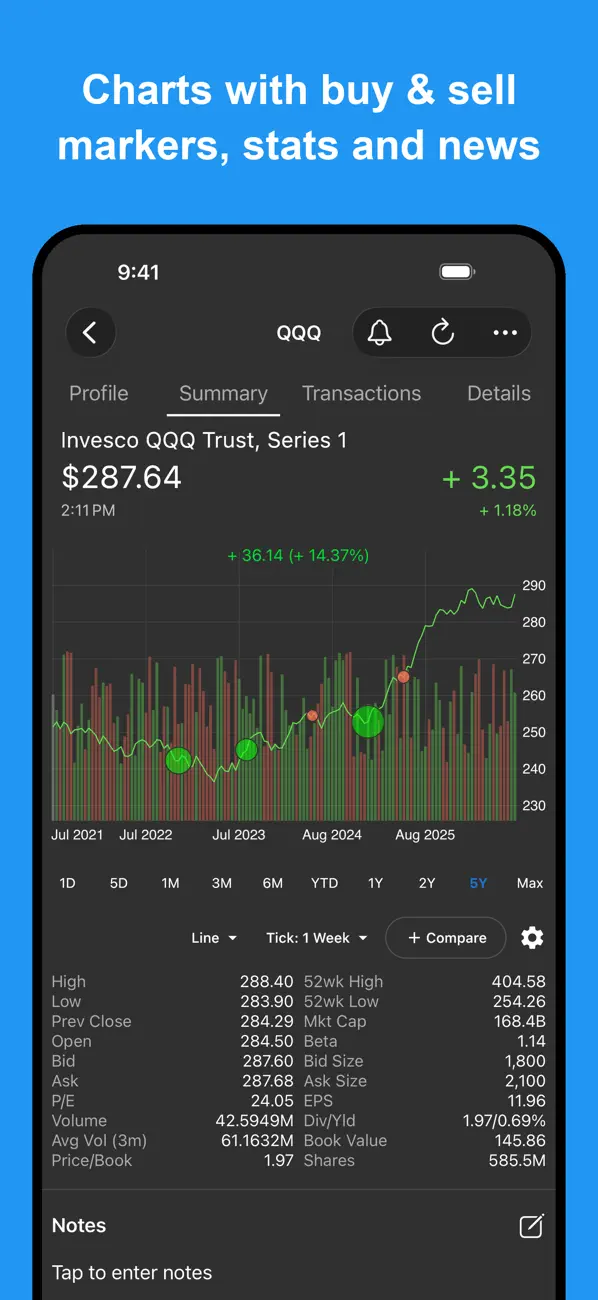 Screenshot #2 pour My Stocks Portfolio & Market