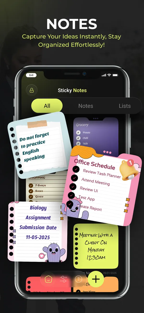 #1. Cute Sticky notes & widgets (iOS) Ved: Shams Alam