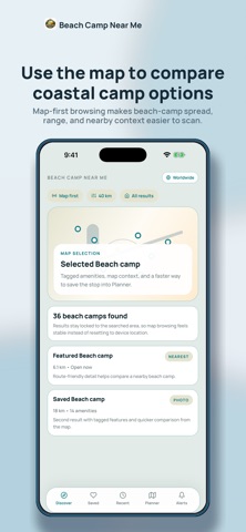 Beach Camp Near Me iPhone screenshot