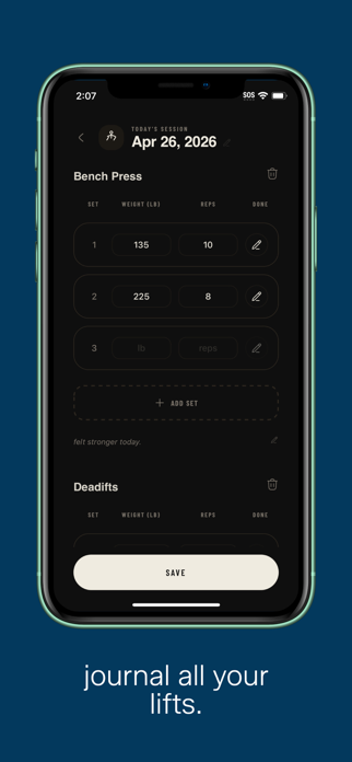 Boost - Minimal Workout Log Screenshot 1 of 3