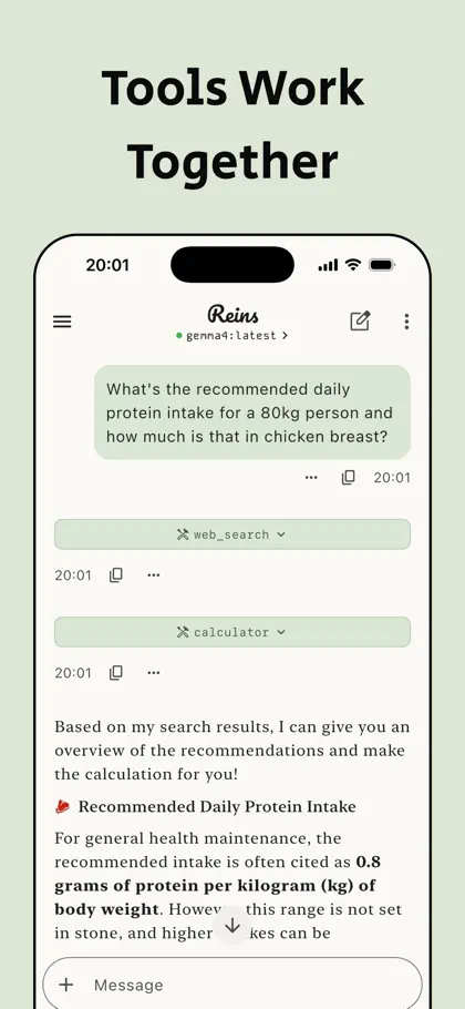 Screenshot 4 di 6 di Reins: for Ollama & LM Studio