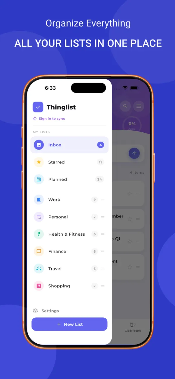 Screenshot #2 pour Things List - TO DO & Tasks