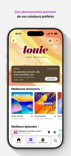 Capture d'écran de Apple Podcasts sur iPhone 2