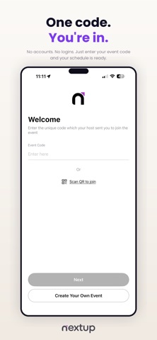 Nextup Events iPhone screenshot