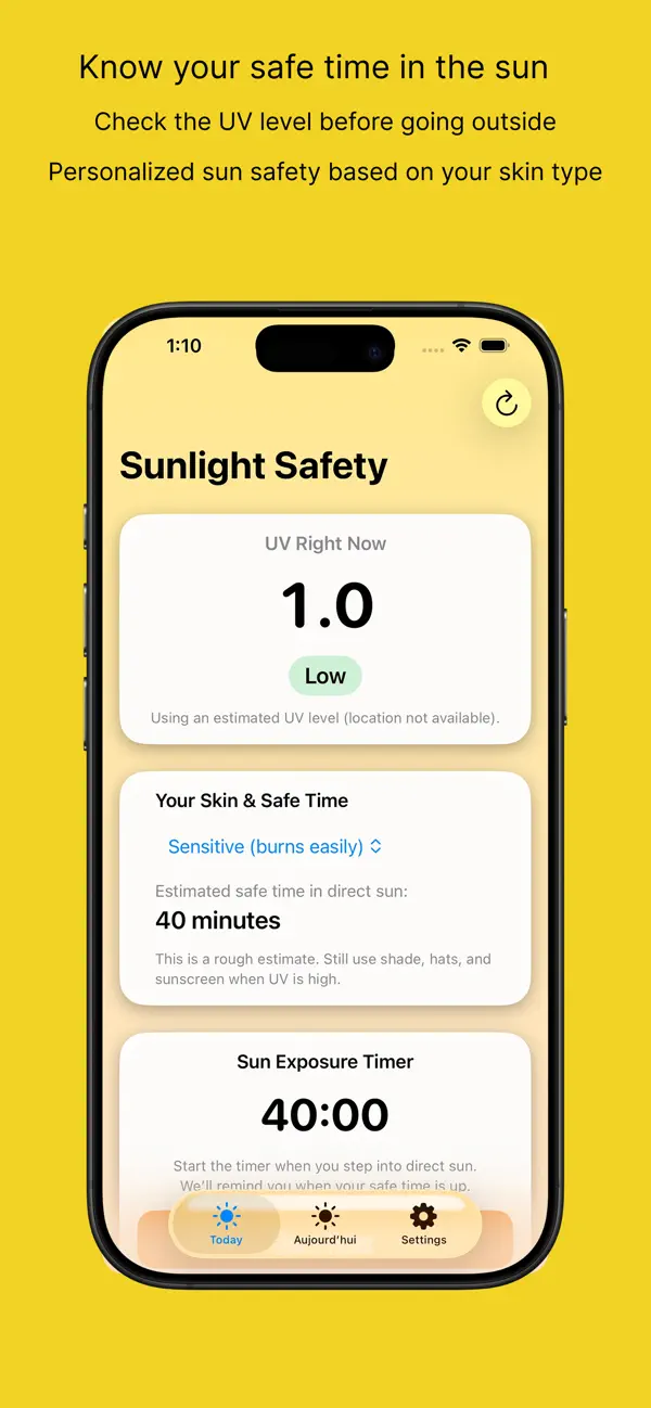 Screenshot #1 pour Sunlight Exposure Timer