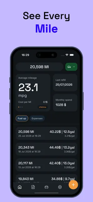 Leeway-Fuel & Mileage Tracker screenshot 2