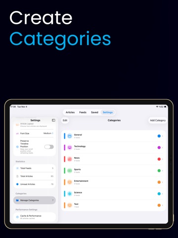Simplio RSS Reader iPad screenshot