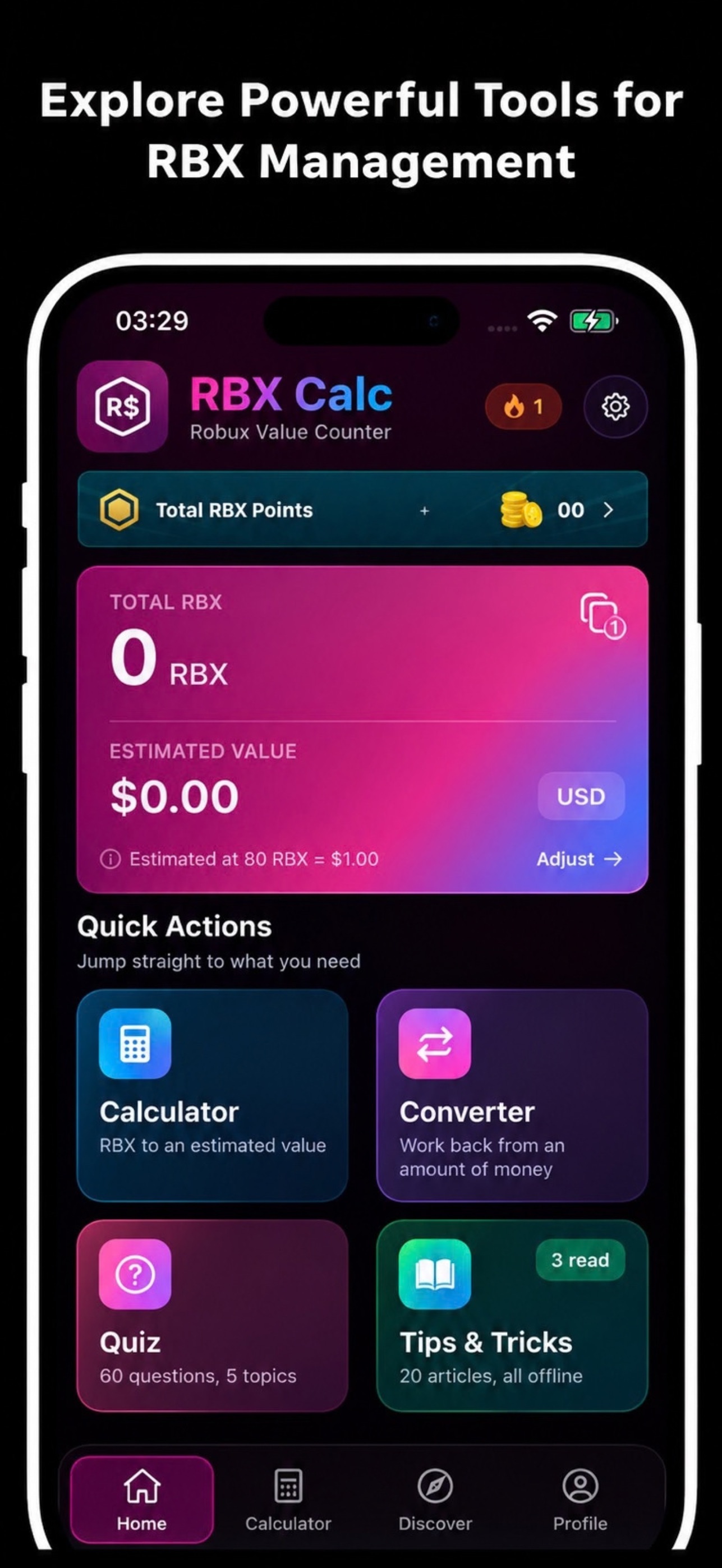 Screenshot 1 of RBX Calc – Robux Value Counter
