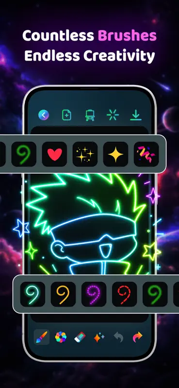 Doodle Magic: Glow Art Drawing screenshot 3 of 5