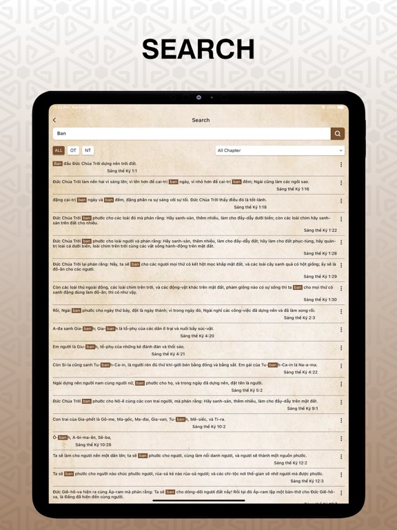 Kinh Thánh Bản Dịch Pro iPad screenshot 6 - Reference app
