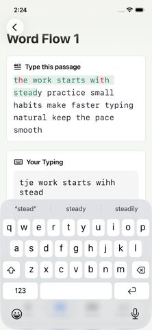 KeyChamp: Typing Lessons iPhone screenshot