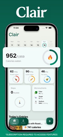 Clair - AI Calorie Tracker Screenshot 1 of 4