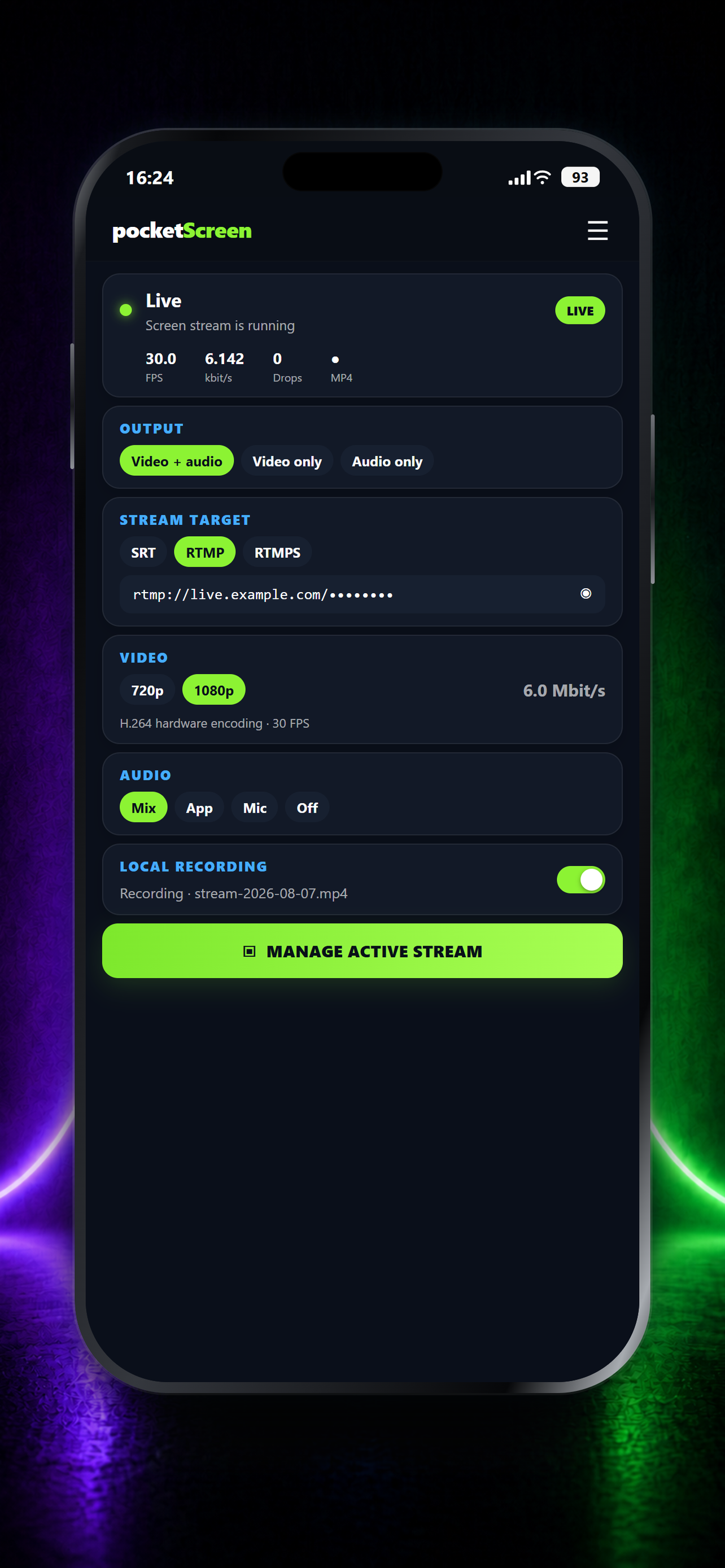 pocketScreen screenshot 2