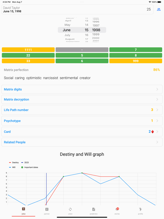 Нумерология по дате рождения iPad app afbeelding 1