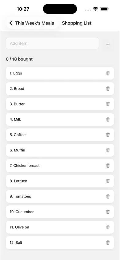 Meal Planner: Shopping List screenshot 3