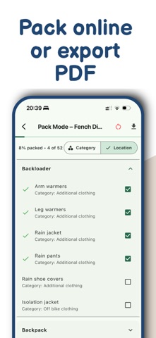 Bike-Packing App screenshot