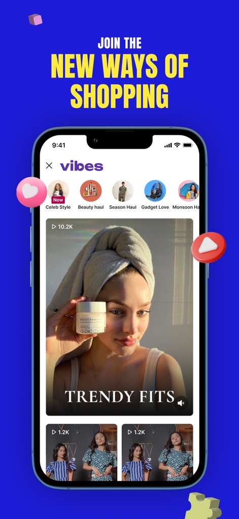 Flipkart - Online Shopping App - Die Funktion "Vibes" revolutioniert das Einkaufserlebnis mit fesselnden Videoinhalten und kuratierten Sammlungen wie "Celeb Style" und "Beauty haul" für inspirierte Nutzer.