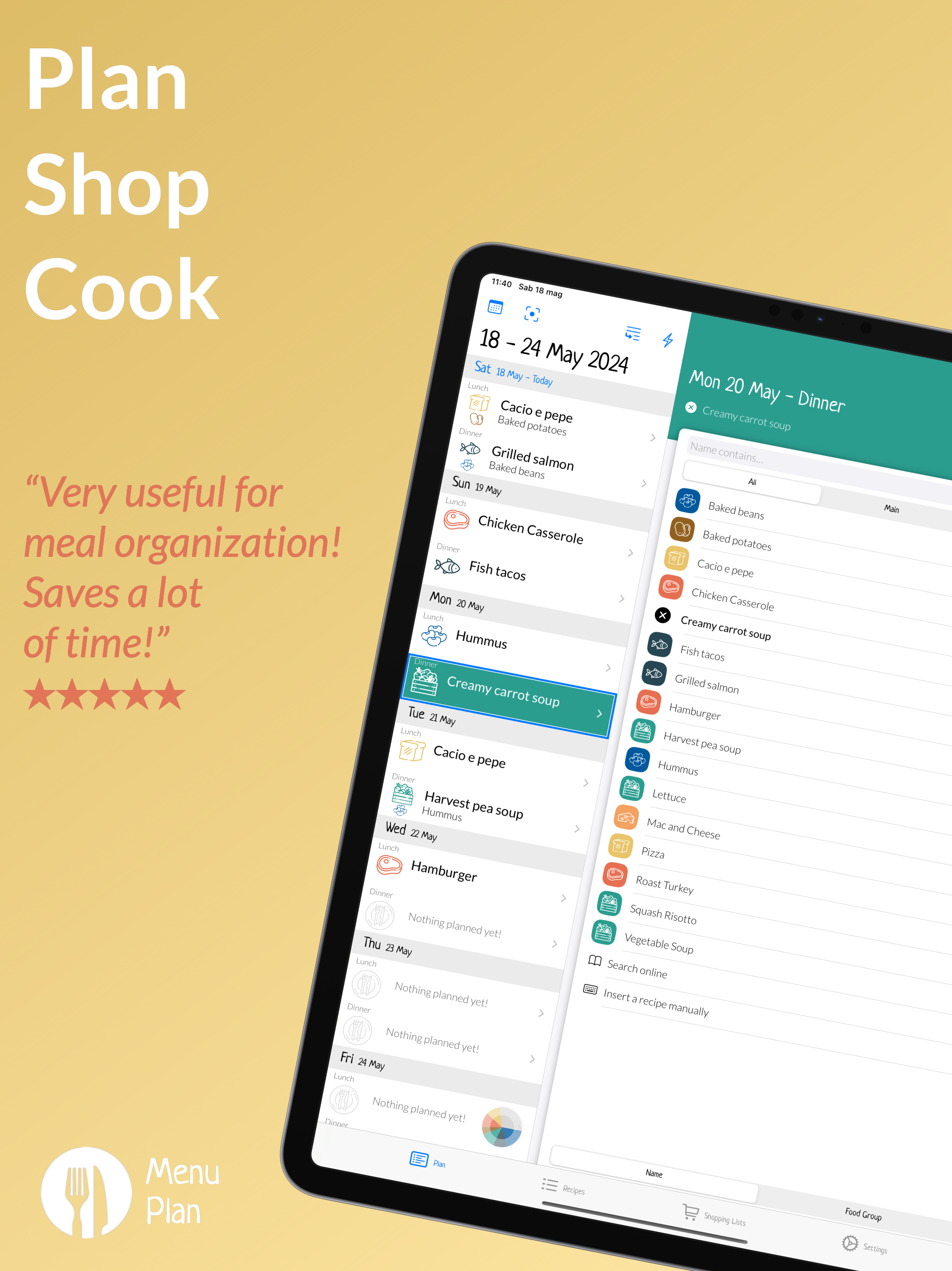 Meal planner: Menu Plan