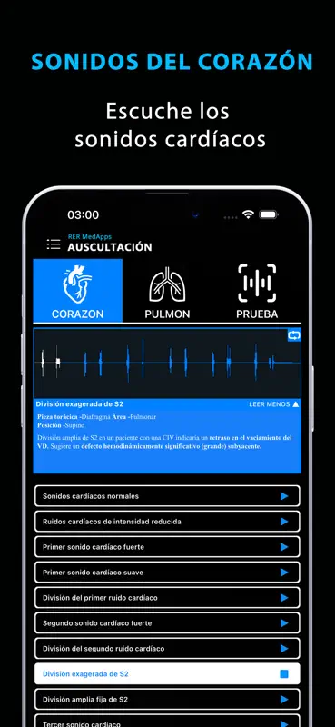 Auscultación: Ruidos Cardíacos screenshot 1 of 5