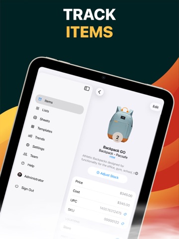 Inventory Control with Scanner iPad screenshot
