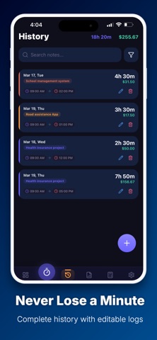 WorkTrak: Freelance Hours Log Screenshot 7 of 8