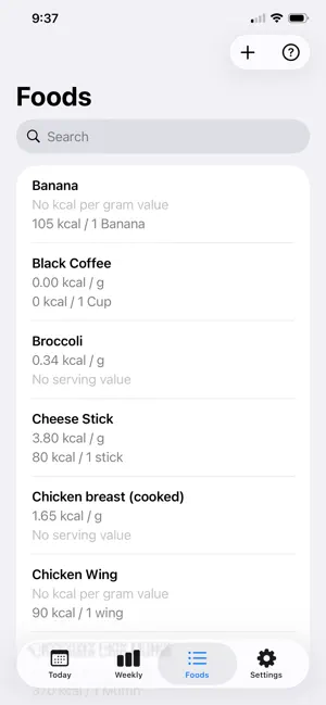 Simple-Calorie-Journal screenshot 1