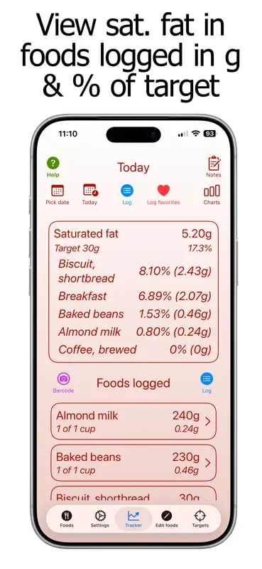 Saturated Fat Counter Tracker screenshot 6 of 10