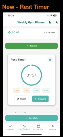 Weekly Gym Planner screenshot