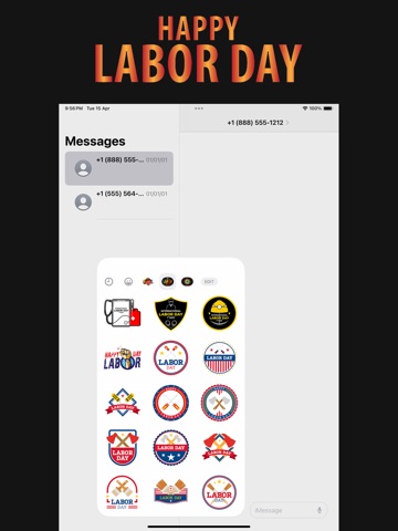 Labor Day - USA Stickers iPad screenshot