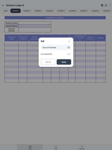 The Ledger iPad screenshot