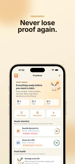 Proofaroo: Warranty Tracker screenshot 1