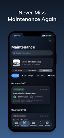 Vehicle Maintenance & Tracker iPhone screenshot