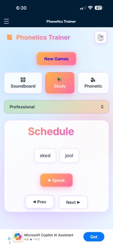 Phonetics Trainer Study Sounds screenshot