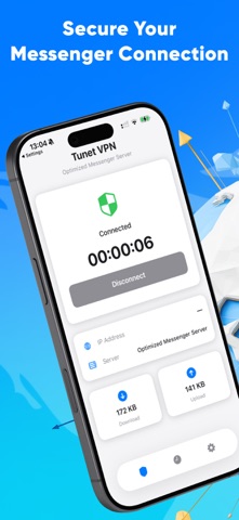 Tunet VPN - TG Chat iPhone screenshot