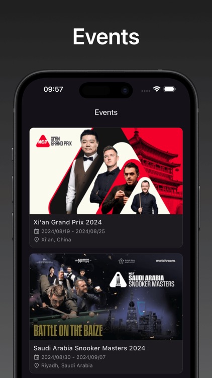 SnookerInfo: Stats and Tracker