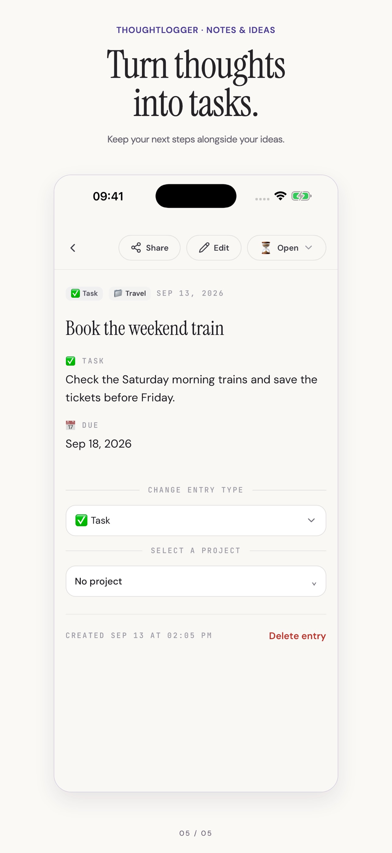 Screenshot 5 of ThoughtLogger: Notes & Ideas