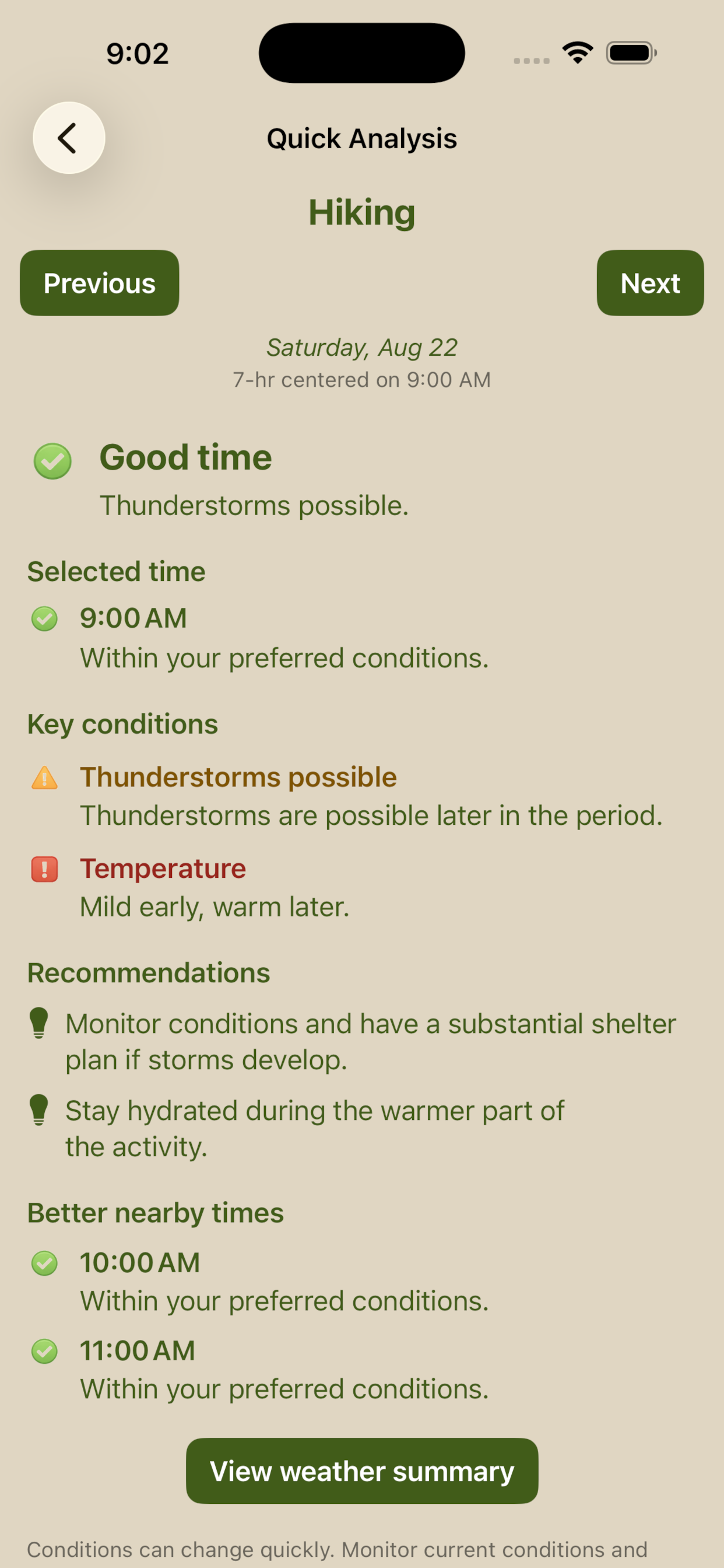 My OWL Plan: Weather Planner screenshot 5