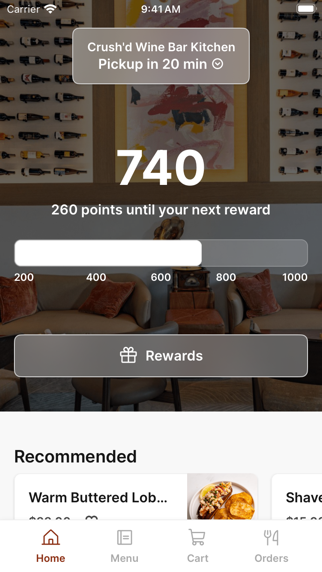Crush'd Wine Bar Kitchen app screenshot