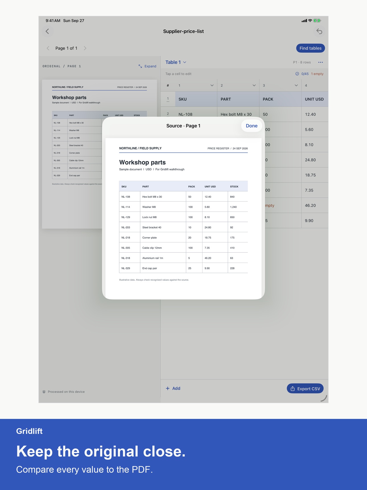 Screenshot 7 of Gridlift PDF Table to CSV