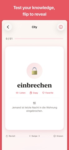 German Words Flashcards iPhone screenshot